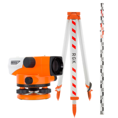 Комплект - оптический нивелир RGK N-24, рейка AMO S5 и штатив RGK S6-N N24S6S5