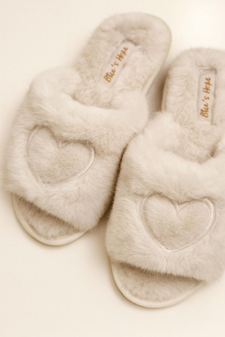 Тапочки ZEPHYR HOME Норка Молочный открыто