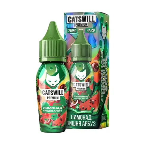 Жидкость CATSWILL PREMIUM SWEET Salt 2% 30 ml - ЛИМОНАД ВИШНЯ АРБУЗ