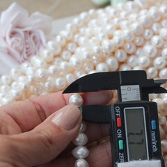 Жемчуг натуральный речной, круглый, 7-8 мм, 1 нить, Ж011