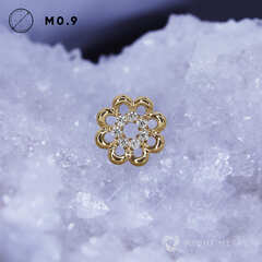 Flower Rings Crystal PVD Yellow
