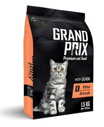 Grand Prix Kitten сухой корм для котят с лососем 1,5 кг