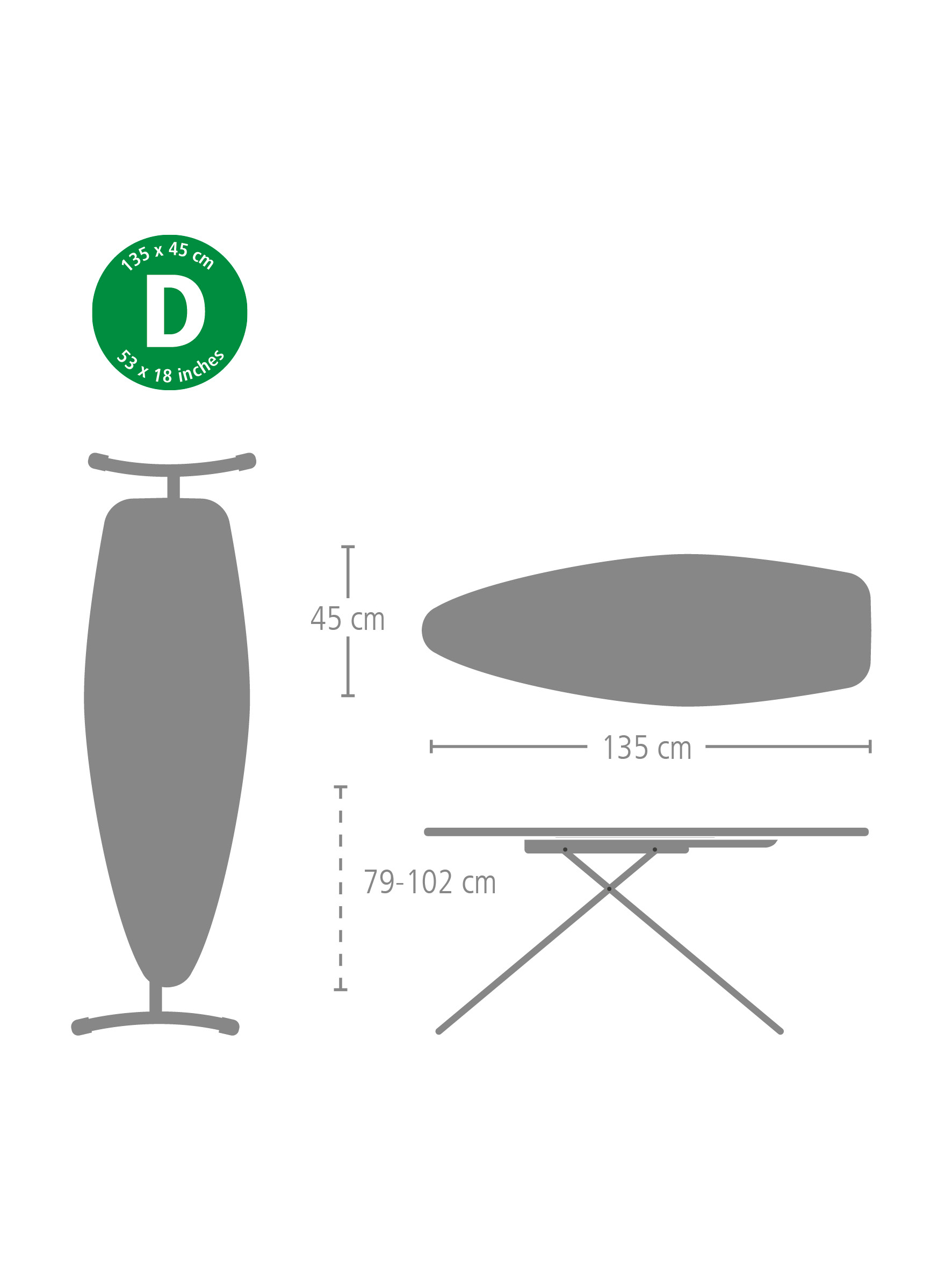 Гладильная доска 135х45 см (D), Черный деним, арт. 243707 - фото 3