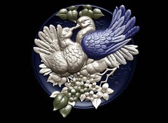 Силиконовый молд Голуби (медальон) № 0467
