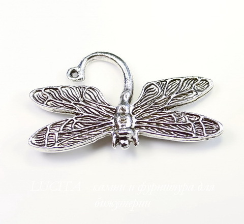 Подвеска Quest Beads "Стрекоза" (цвет-античное серебро) 38х21 мм