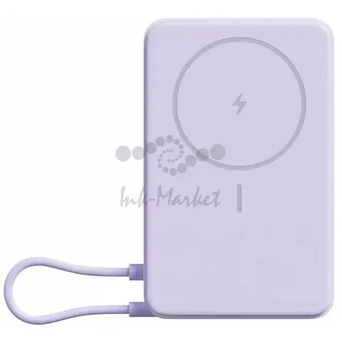 Мобильный аккумулятор Xiaomi Magnetic BHR08PAGL 10000mAh QC3.0/PD3.0 33W 3A USB-C беспров.зар. фиолетовый