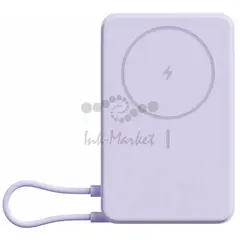 Мобильный аккумулятор Xiaomi Magnetic BHR08PAGL 10000mAh QC3.0/PD3.0 33W 3A USB-C беспров.зар. фиолетовый