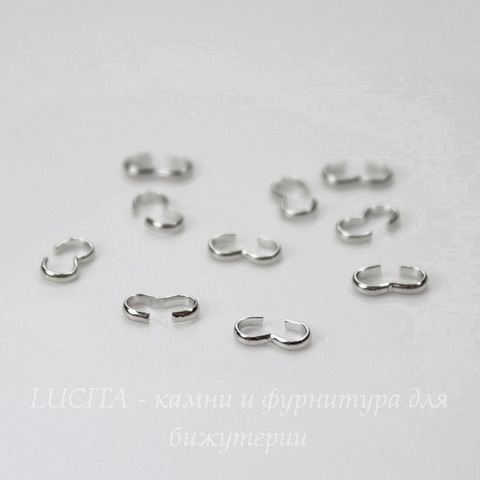 Коннектор простой 6х3 мм (цвет - платина), 10 штук