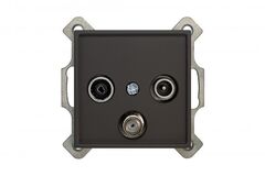 Розетка TV SAT R проходная черный матовый LIREGUS RETRO