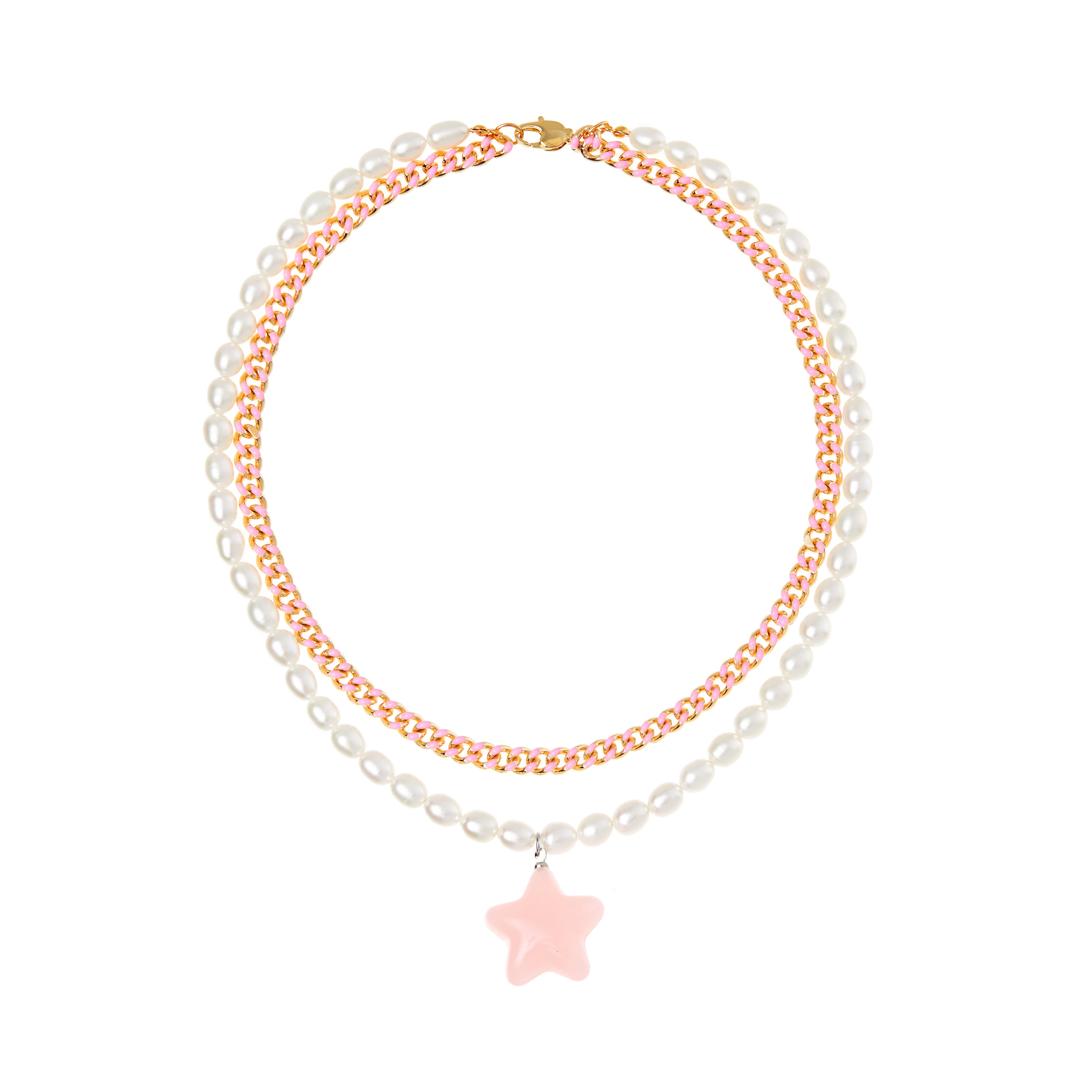 HOLLY JUNE Колье Pastel Pink Star Necklace holly june колье beads necklace – pink