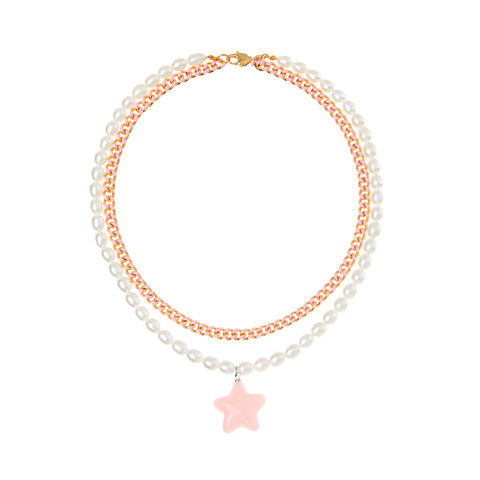 Pastel Pink Star Necklace