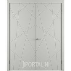 Купить Двустворчатая дверь эмаль VFD Flitta Cotton серая глухая