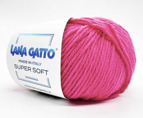 Пряжа Lana Gatto Super Soft 14446 тёмн.розовый (уп.10 мотков)