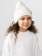 Шапка вязаная Woolly (экрю)