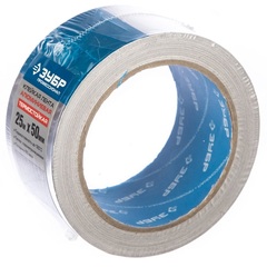 ЗУБР 50 мм, 25 м, 60 гр/м2, самоклеящаяся алюминиевая лента, Профессионал (12262-50-25)