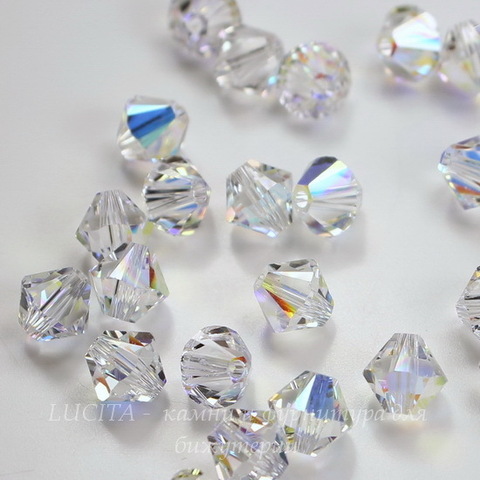 5328 Бусина - биконус Сваровски Crystal AB 6 мм, 5 штук (6 мм)