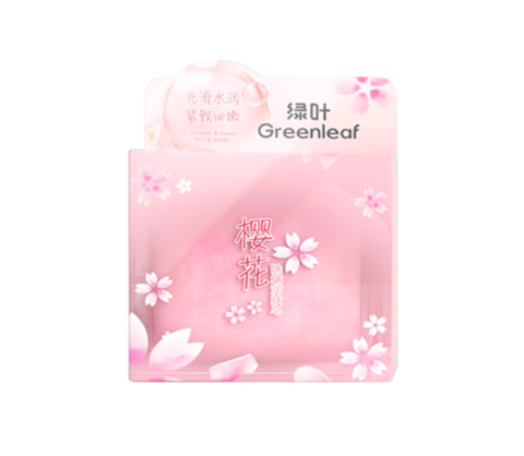 (1.5 PV) Greenleaf Увлажняющее туалетное мыло с цветами вишни, избавляющее от чесоточного зуда, 100 гр