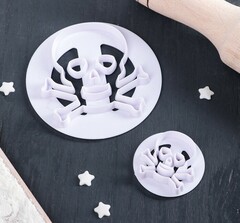 Набор выемок для марципана и теста "Череп", 2 шт: d=7,5/3,7 см