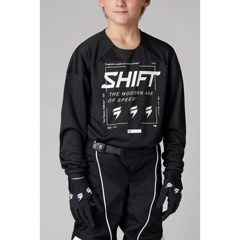Мотоджерси подростковая Shift White Label Bliss Youth Jersey (Black/White, YXL, 2021)