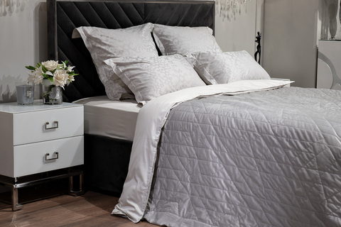 Покрывало 260x260 Garda Decor Silky Ромбо со стежкой бархатное