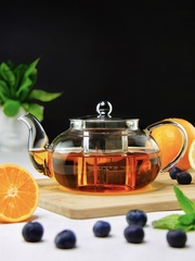 Стеклянный заварочный чайник с металлической колбой "Оазис", 500 мл