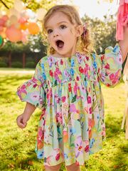 Платье для девочки Next AC8-469, Салатовый, Бежевый, Розовый