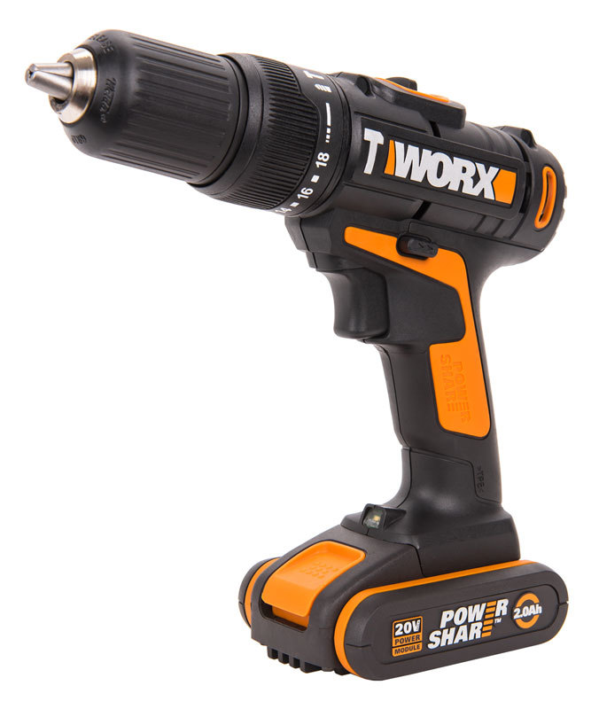 Дрель-шуруповерт ударная аккумуляторная WORX WX371.1, 20В, 40Нм,  2Ач x2, кейс