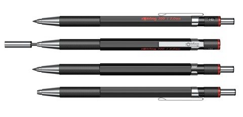 Карандаш механический Rotring 300 Black, грифель: 2.0 mm (1904729)