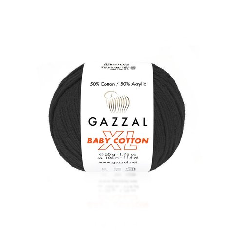 Пряжа Gazzal Baby Cotton XL 3433 черный