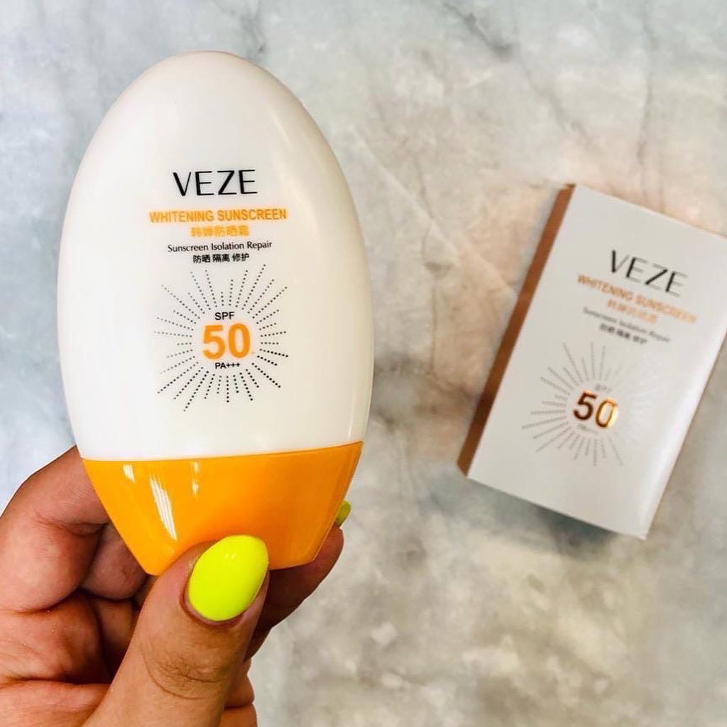 Солнцезащитный отбеливающий крем Veze Whitening Sunscreen SPF50 PA+++ -  купить по выгодной цене | Beauty Patches - патчи, маски, сыворотки