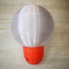 Плафон с широким основанием на резьбе. 10см. Пластик