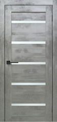 Межкомнатная дверь X-4 / Цвет Бетон светлый / Остекление "Сатинат белое" / Двери Верда