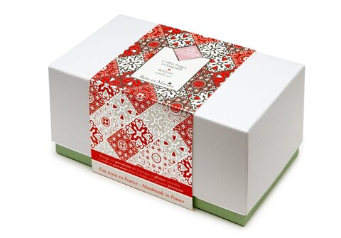 Свеча парфюмированная 200г Rose et Marius Tometo rouge motif platin зеленая