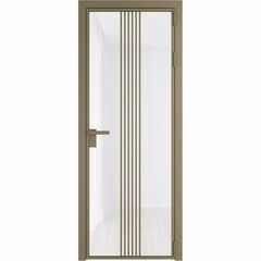 Алюминиевая дверь 18AG шампань остеклённая