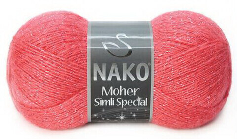 Пряжа Nako Mohair Simli Special 10799 коралловый (уп.5 мотков)