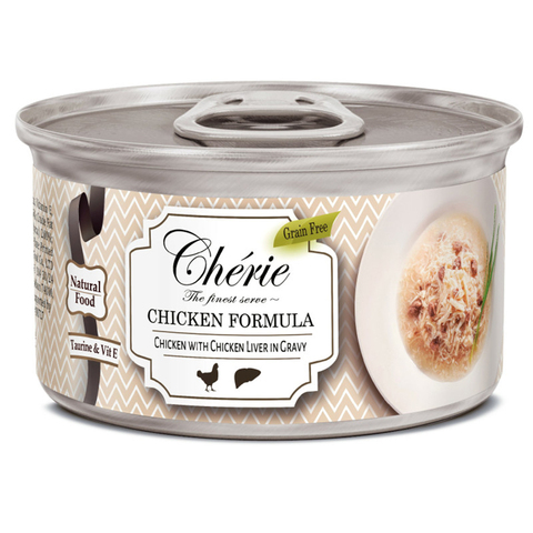 Pettric Cherie CHICKEN FORMULA влажный корм курица с куриной печенью в соусе, для кошек, 80 г.