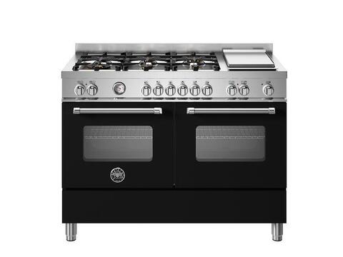 Варочный центр Bertazzoni, 6 газовых конфорок, два многофункциональных электрических шкафа, Master, 120 см Черный матовый