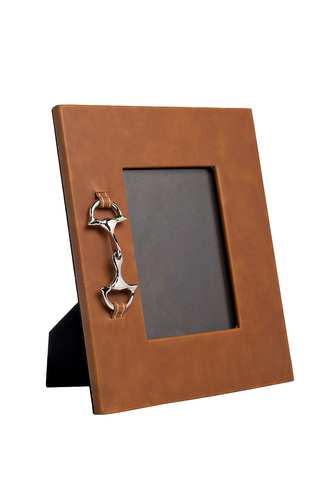 Фоторамка декоративная кожаная 21x2x28см Garda Decor коричневая