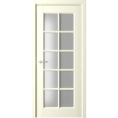 Межкомнатная дверь эмаль Классика 5 слоновая кость со стеклом