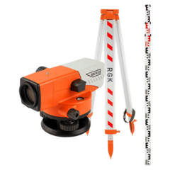 Комплект - оптический нивелир RGK N-32, рейка AMO S3 и штатив RGK S6-N N32S6S3