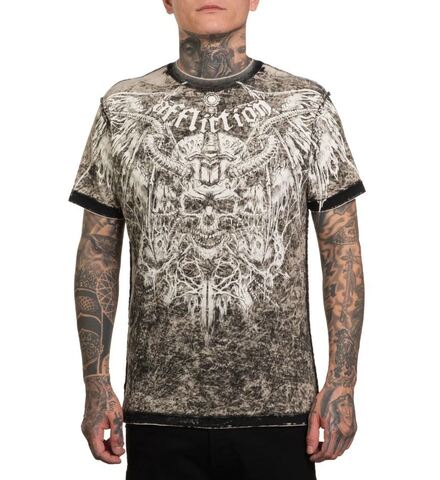 Affliction | Футболка двусторонняя мужская Electric Fire Reversible Tee A27818 обратная сторона перед