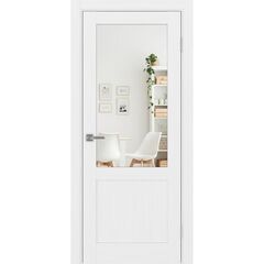 Купить Межкомнатная дверь экошпон Турин 502.21 белый лёд с зеркалом