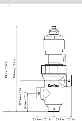 Клапан терморегулирующий с электроприводом CTR 20 Danfoss 027H7244