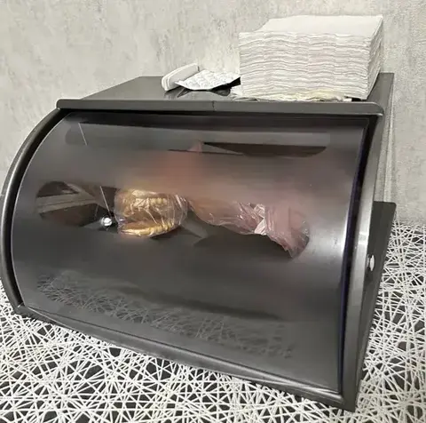 Хлебница Mulin, серебро, прозрачный, пластик