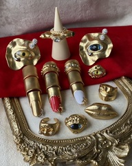 84551 - Кольцо на весь ПАЛЕЦ в стилистике SCHIAPARELLI цвет сатинированное золото