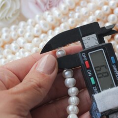 Жемчуг натуральный речной, круглый, 7-8 мм, 1 нить, Ж011