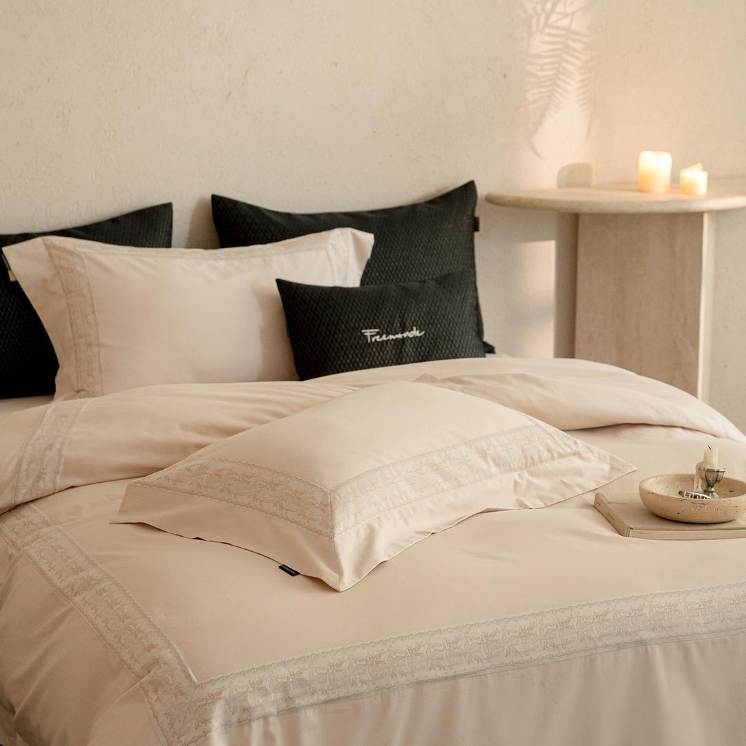 FREEMONDE комплект двуспальный Египетский хлопок Персиковый рамка