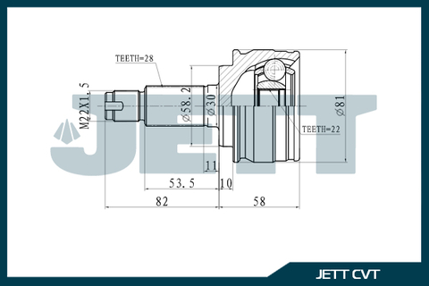 ШРУС внешний JETT V41-7067