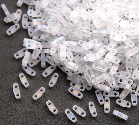 QTL-0131FR Бисер Миюки квартер тила/Miyuki Quarter Tila Matted Crystal AB