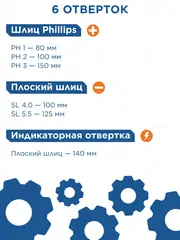 Набор отверток диэлектрических КОБАЛЬТ Ultra Grip CR-V (6 шт.) (646-522)